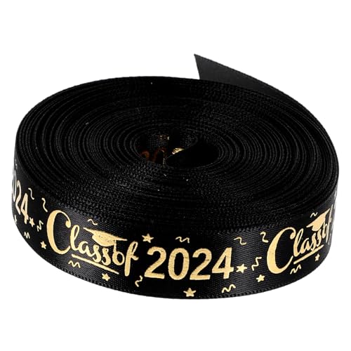UTHCLO 1 Rolle Rolle Verpackungsband Für Die Abschlusssaison Königsblaues Band Grünes Band Fleckband Blumenband Für Blumensträuße Schwarzes Glitzerband Geburtstag Lei Grad Black Polyester von UTHCLO