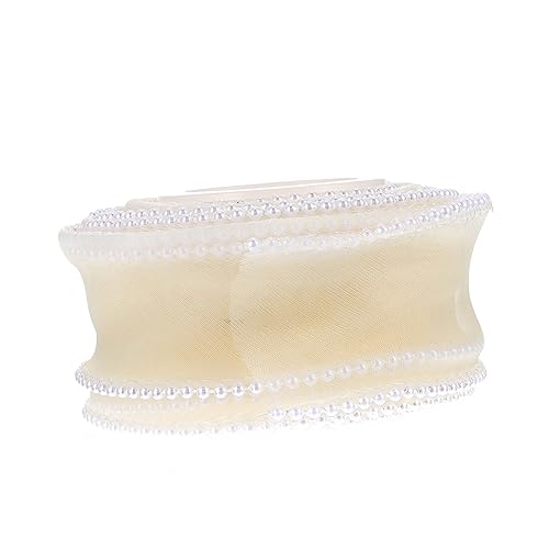 UTHCLO 1 Rolle Schleife Hochzeit Blumen- Perle Chiffon Perlmutt Sackleinenband Bänder Für Handwerk Schimmernd Stoffband Band Zum Verpacken Trimmen Bastelset Geschenkband Yellow Schneegarn UTHCLO 1 Rolle Schleife Hochzeit Blumen- Perle Chiffon Perlmutt Sackleinenband Bänder Für Handwerk Schimmernd Stoffband Band Zum Verpacken Trimmen Bastelset Geschenkband Yellow Schneegarn von UTHCLO