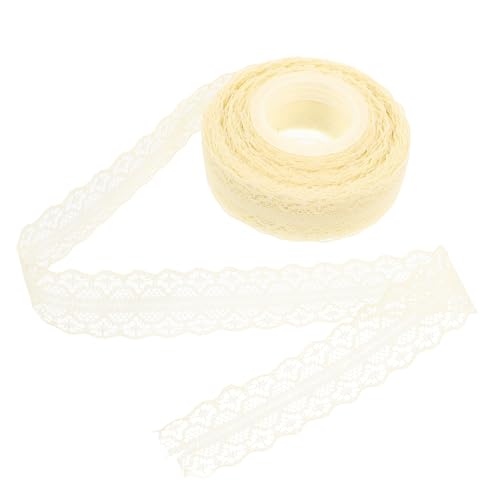 UTHCLO 1 Rolle Spitzen Band Spitzenband Selber Machen Eleganter Zierbesatz Spitzenbänder Zum Basteln Bänder Für Handwerk Band Für Bouquet Spitzenband-masse Beige von UTHCLO