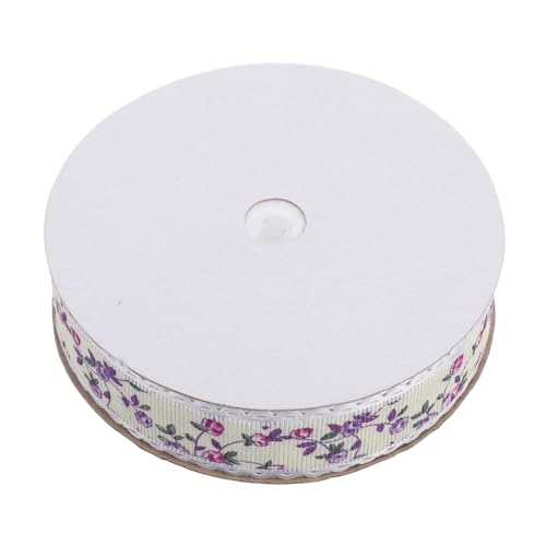 UTHCLO 1 Rolle verpackung Band Verschiedene Bänder zum Basteln Zubehör für Spitzenbänder Blumenbanddekoration floral bedrucktes Band Spitzenband Polyester Violett von UTHCLO
