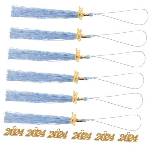 UTHCLO 1 Satz Abschluss saison Quasten abschlussgeschenk Abschlussdekoration Abschlussaufkleber Schachteln mit Abschlusskappen Abschluss liefert Abschlussquasten 2023 Polyester Sky-blue von UTHCLO