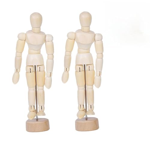 UTHCLO 1 Satz Holz Gliederpuppe Gelenke Beweglich Flexible Mannequin Holzfigur Modell Für Zeichnen Skizzieren Und Dekoration Büro Zuhause Studio Teiliges 2 Stück von UTHCLO