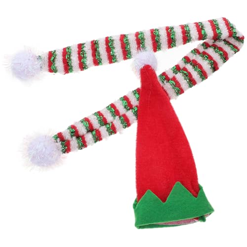UTHCLO 1 Satz Weihnachtsmütze und Schal-Set Farben gestrickt empfindlich Kind Miniatur Flaschen abdecken kleine Weihnachtsmütze Flaschenhüllen entzückende Flaschenhüllen Stoff rot von UTHCLO
