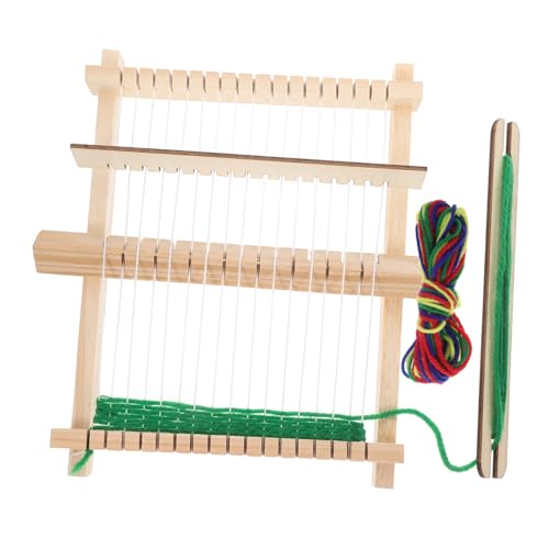 UTHCLO 1 Satz handwerkliches Webwerkzeug handgefertigte Webmaschine lustiges Webspielzeug Webstühle zum Weben kreative Webmaschine neuartiger Strickrahmen Strickstühle Holz Beige von UTHCLO