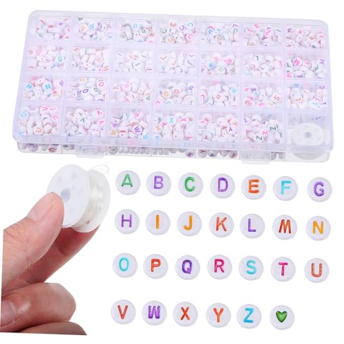 UTHCLO 1 Schachtel Bunte Buchstabenperlen mit Elastischem Faden DIY Schmuckherstellung für Freundschaftsarmbänder Halsketten und Kreative Bastelarbeiten UTHCLO 1 Schachtel Bunte Buchstabenperlen mit Elastischem Faden DIY Schmuckherstellung für Freundschaftsarmbänder Halsketten und Kreative Bastelarbeiten von UTHCLO