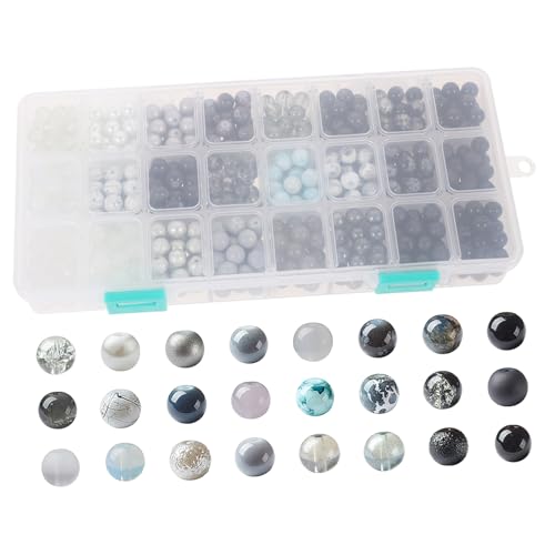 UTHCLO 1 Schachtel Glasperlen Lose Rund Kleine Glasperlen DIY Schmuckperlen Für Armband Und Halskette Bastelmaterialien Für Handgemachten Schmuck Schwarz von UTHCLO