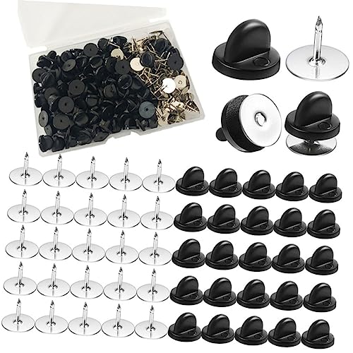 UTHCLO 1 Schachtel Runde Flache Brosche Verschlüsse PVC für DIY Bastelarbeiten Sicherer Halt für Anstecknadeln Krawattennadeln und Schmuckaccessoires von UTHCLO