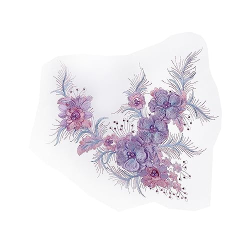 UTHCLO 1 Stück Handgemachter Blüten Patch Perlen und Tüll Farbenfrohe Applikation für Kleider Hochwertiges Stickzubehör für DIY Projekte und Persönliche Dekoration von UTHCLO