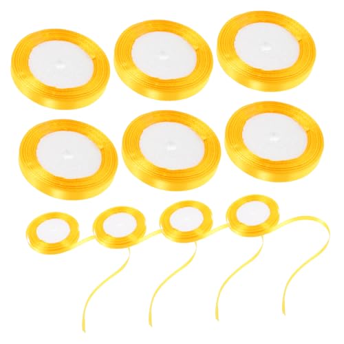 UTHCLO 10 Rollen Geschenkverpackungsband Band zum Verpacken Sackleinenband Weihnachtsband seidenband ribbon Geschenkband für den täglichen Gebrauch Bänder für Handwerk Polyester Golden von UTHCLO