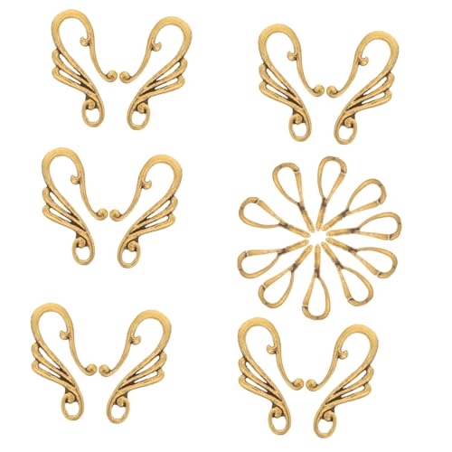 UTHCLO 10 Sätze DIY Schmuck Toggle Verschlüsse Ohrring Verbinder Metall Earring Clasps Charm Zubehör für Armband und Ohrring Basteln Vintage Gold von UTHCLO