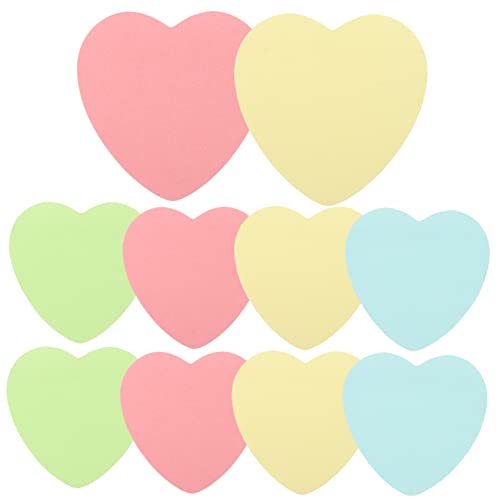 UTHCLO 10 Sätze Dekorative Notizzettel Herzform Bunte Memo Pads Praktische Haftnotizen für Schule Büro und Zuhause Einfach Tragbar und Dekorativ von UTHCLO