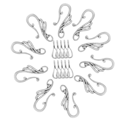 UTHCLO 10 Sätze Teiliges Toggle Verschlüsse für Schmuck DIY Ohrring Verschluss Zubehör Langlebige Zinklegierung Kompakt Leicht als Verbinder für Armbänder und Ohrringe Antikes Silber von UTHCLO