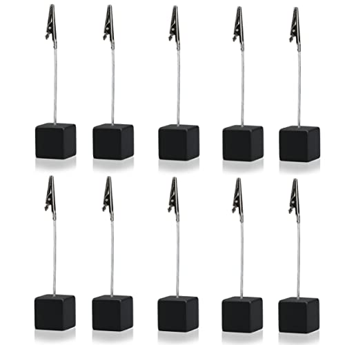UTHCLO 10 Stück Cube Memo Halter Schwarze Foto und Notizklammern mit Edelstahlclip für Büro und Zuhause Platzsparend und Vielseitig Nutzbar von UTHCLO