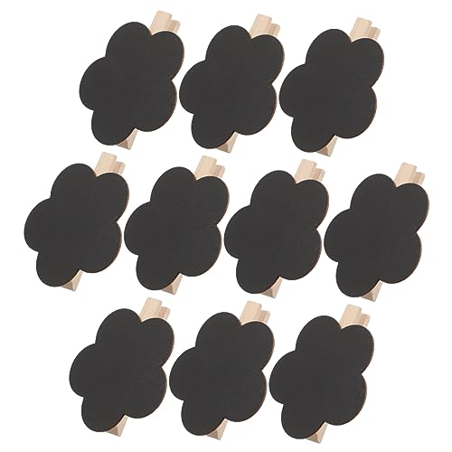 UTHCLO 10 Stück Geldscheinhalter aus Holz write board tischklammern brettchen halter spannbetttuch für topper Tafel Clips Planke Etikett Klemmbrett aus Holz Pinnwandklemmen hölzern Black von UTHCLO
