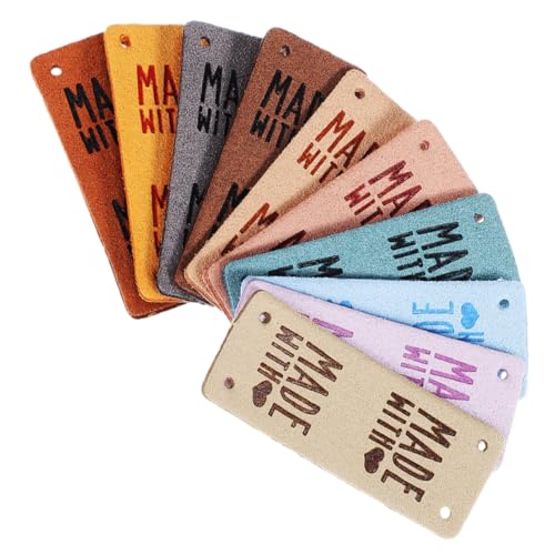 UTHCLO 10 Stück Handmade PU Lederetiketten Teiliges mit Löchern für DIY Kleidung Häkeln Jeans Taschen und Hüte Hochwertige Flexible Etiketten für Kreative Handwerksprojekte von UTHCLO
