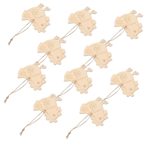 UTHCLO 10 Stück Hölzerne Hahnanhänger unfertige Holzplatte Hühnerstallschilder Hahn-Ornamente Hähnchen-Ornamente zum Aufhängen aus Holz Hühnerfigur Zubehör für Hühnerställe Kiefernholz von UTHCLO