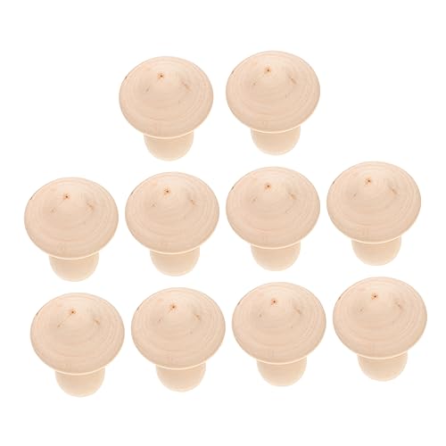 UTHCLO 10 Stück Holzpilz Ornament Mini Pilze Für Dekoration Rasen Niedlich Unfertig Garten Outdoor Natürlicher Holzpilz DIY Malerei Pilz Holzbastelbedarf DIY Pilzmodelle von UTHCLO