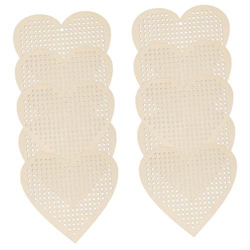 UTHCLO 10 Stück Kreuzstich Holzstücke Holzherz Großes Holzherz Holzherzen Zum Basteln Beige UTHCLO 10 Stück Kreuzstich Holzstücke Holzherz Großes Holzherz Holzherzen Zum Basteln Beige von UTHCLO