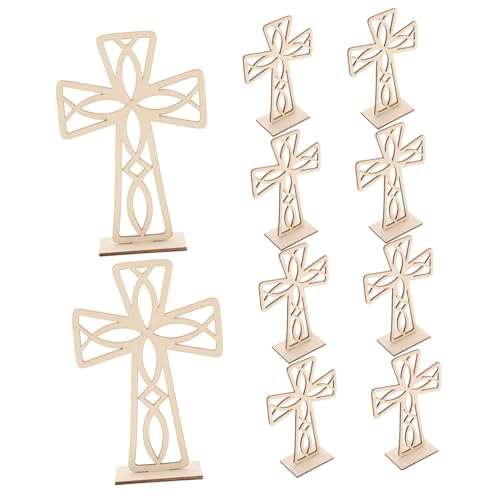 UTHCLO 10 Stück Kreuzverzierung Mini-Kreuz- unbemalte Tischplatte Kreuze Tischschild Dekorativ kreuzen Holzkreuz Basteln Holzornament Kreuz aus Holz Kreuzdekor aus Holz hölzern von UTHCLO