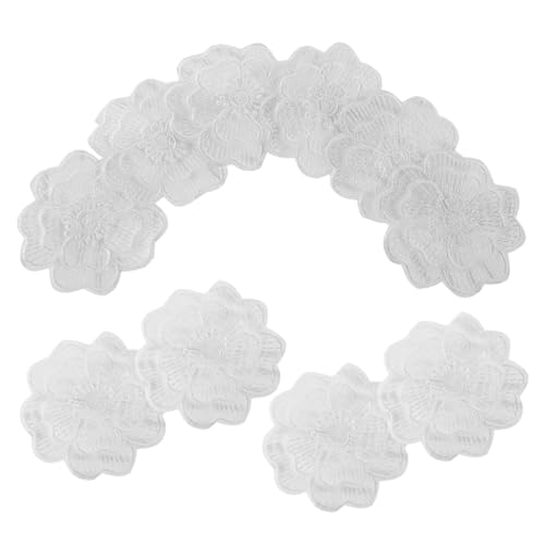 UTHCLO 10 Stück Organza-applikationsflicken: Selbstklebendes Spitzen-stoff-reparaturset Für Röcke, Kleider Und Kleidungsdekoration, Stickerei-blumenaufkleber Für Diy-nähprojekte von UTHCLO