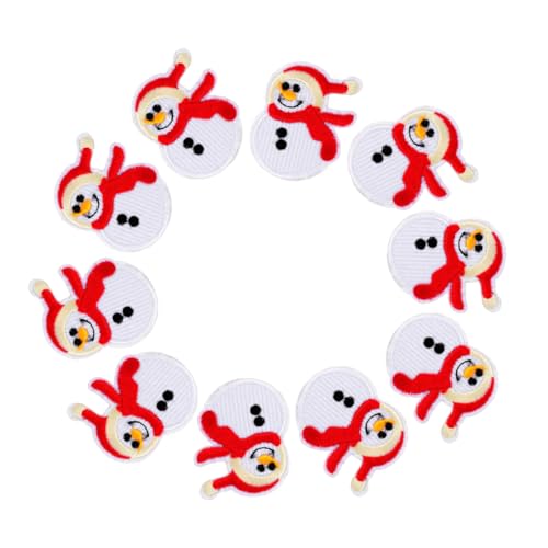 UTHCLO 10 Stück Schneemann Patch Aus Applique Patches Applikationen Drinnen Weihnachten Nähen Auf Flecken Weihnachtsmotive Zum Aufnähen Bestickt Gestickte Weihnachtsaufnäher Stoff Weiß von UTHCLO