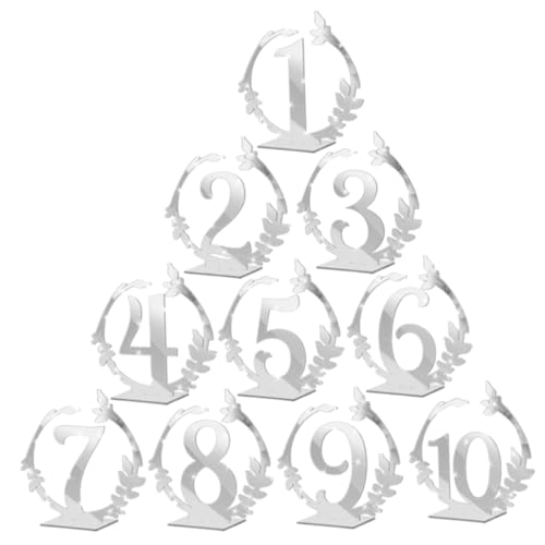 UTHCLO 10 Stück Sitzkarte Tischkarte Herzstück Der Hochzeitstafel Pappnummern Zeichen Für Tischnummern Hochzeitskernstück Tischnummernkarten Esstisch Tischkartenhalter Acryl Silber UTHCLO 10 Stück Sitzkarte Tischkarte Herzstück Der Hochzeitstafel Pappnummern Zeichen Für Tischnummern Hochzeitskernstück Tischnummernkarten Esstisch Tischkartenhalter Acryl Silber von UTHCLO