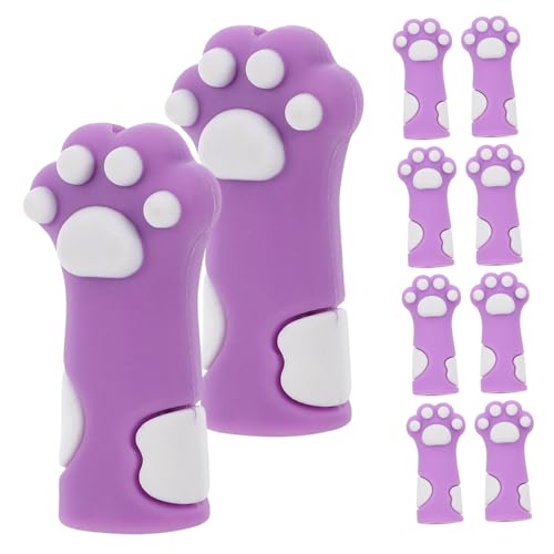 UTHCLO 10 Stück Stricknadelschutz Pinzettenabdeckung Stricknadelstopper mit Katzenpfote Nagelhautschützer Ärmel für Katzenpfoten Scherenabdeckung Kieselgel Violett UTHCLO 10 Stück Stricknadelschutz Pinzettenabdeckung Stricknadelstopper mit Katzenpfote Nagelhautschützer Ärmel für Katzenpfoten Scherenabdeckung Kieselgel Violett von UTHCLO