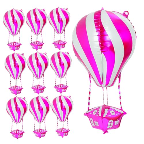 UTHCLO 10 Stück Teiliges Aluminiumfolie Heißluftballon Lebendige Partydekoration für Geburtstag Hochzeit Shower Kinderfreundlich Einfach Aufzublasen Langlebig Festliche Feier Ballons von UTHCLO