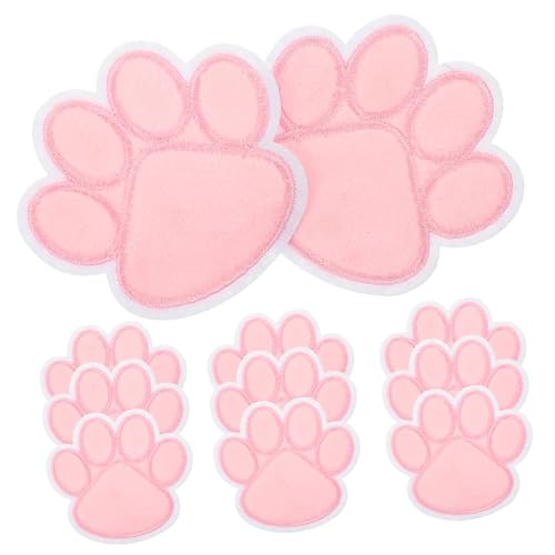 UTHCLO 10 Stück Teiliges Bestickte Hundepfoten aufnäher zum Aufnähen Hochwertige Stoffpatches für Jacken Kleidung Taschen und Schuhe zum Reparieren und Verzieren Einfach zu Befestigen von UTHCLO