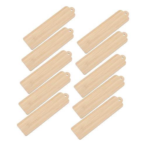 UTHCLO 10 Stück Teiliges Blanko Holz Lesezeichen mit DIY Holz Bastelmaterial für Kreative Buchzeichen Individuell Gestaltbar für Geschenke Schüler Leser und Dekoration von UTHCLO