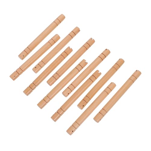 UTHCLO 10 Stück Teiliges Chinesische Runde Holzfächergriffe für Quasten Rutschfeste Glatte Oberfläche Vielseitig für Diy-fächer Grillspieße und Handwerk Langlebig und Handlich von UTHCLO