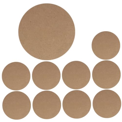 UTHCLO 10 Stück Teiliges Clay Board aus Holz Runde Kleine Bastelplatten Dichte Platte für Töpferkunst DIY Tonmodellierung Ungiftig Vielseitig für Kunsthandwerk und Kreative Projekte von UTHCLO