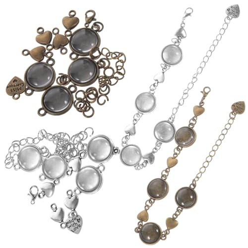 UTHCLO 10 Stück Teiliges DIY Armband Lünette Einstellbare Schmuckfassung Herzform Armbandrohlinge für Frauen Bastelset für Individuelle Armreife UTHCLO 10 Stück Teiliges DIY Armband Lünette Einstellbare Schmuckfassung Herzform Armbandrohlinge für Frauen Bastelset für Individuelle Armreife von UTHCLO