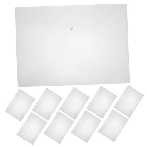 UTHCLO 10 Stück Teiliges Dokumentenmappe Transparent PP Kunststoff Ordner mit Knopfverschluss Strapazierfähige Aufbewahrungstaschen für Akten und Dokumente Großer Fassungsvermögen für von UTHCLO