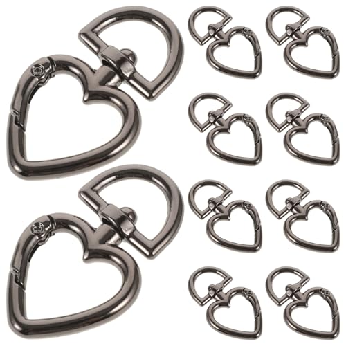 UTHCLO 10 Stück Teiliges Drehbare Metall federkarabiner D förmige Schnapphaken für DIY Schmuck Taschen Schlüsselanhänger Robuste Leichte Schlüsselringe für Rucksäcke Handtaschen von UTHCLO