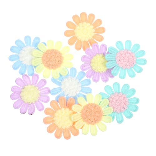 UTHCLO 10 Stück Teiliges Gehäkelte Blumen Aufnäher Bunte Stickerei Applikationen zum Aufnähen Vielseitige Dekoration für Kleidung Taschen Haaraccessoires Langlebiges Material von UTHCLO