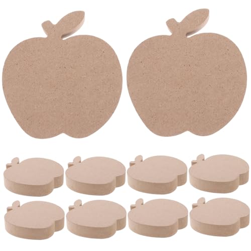 UTHCLO 10 Stück Teiliges Halloween Holzdekoration Apfelförmige Tischaufsteller aus Naturbelassenem Holz DIY Bastelmaterial mit Glatter Oberfläche Leichte Holzanhänger für Herbst und von UTHCLO