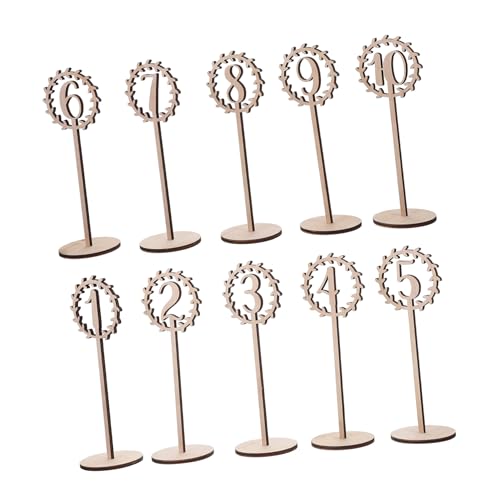 UTHCLO 10 Stück Teiliges Holz Tischnummern für Hochzeit Rustikale Tischdekoration mit Hohlem Design Wiederverwendbar für Party Empfang von UTHCLO