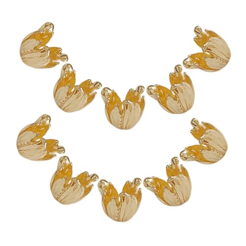 UTHCLO 10 Stück Teiliges Perlenkappen mit Filigranen Blumenmustern Langlebige Legierung Schmuckzubehör für Armbänder Halsketten Ohrringe Diy Schmuckherstellung von UTHCLO