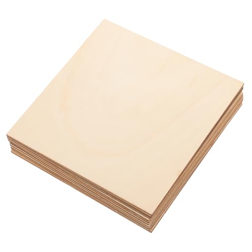 UTHCLO 10 Stück Teiliges Quadratische Holzplatten für Basteln Naturbelassen Splitterfrei Glatte Oberfläche Langlebig für DIY Handwerksprojekte und Kreative Gravuren von UTHCLO
