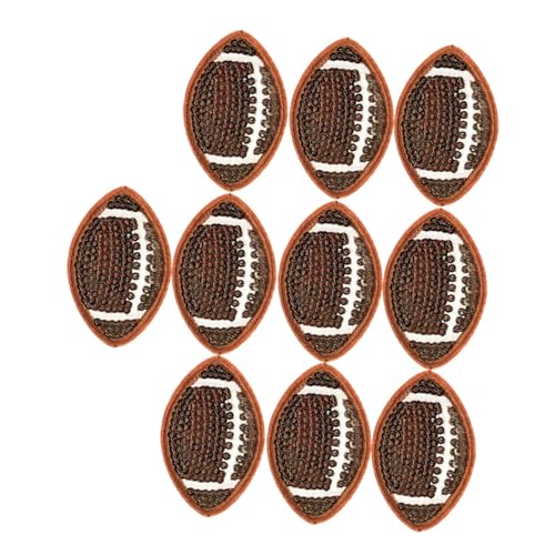 UTHCLO 10 Stück Teiliges Rugby Pailletten Aufbügler Bestickte Strapazierfähige Sport Applikationen zum Aufbügeln für Kleidung Jeans Hüte DIY Patches für Party Favor von UTHCLO