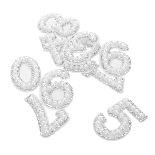 UTHCLO 10 Stück Teiliges Selbstklebende Zahlen Aufnäher mit Imitationsperlen und Strass für DIY Basteln Einfach Anzubringen Weiß für Kleidung Taschen Smartphones und Laptops UTHCLO 10 Stück Teiliges Selbstklebende Zahlen Aufnäher mit Imitationsperlen und Strass für DIY Basteln Einfach Anzubringen Weiß für Kleidung Taschen Smartphones und Laptops von UTHCLO