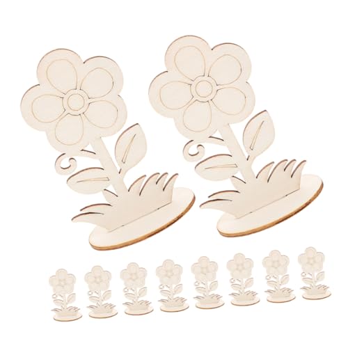 UTHCLO 10 Stück Teiliges Unfertige Holzblumen zum Basteln Leichte Holzblumen zum Bemalen und Dekorieren Ornamente für Kreative Handarbeit und Geschenkideen von UTHCLO