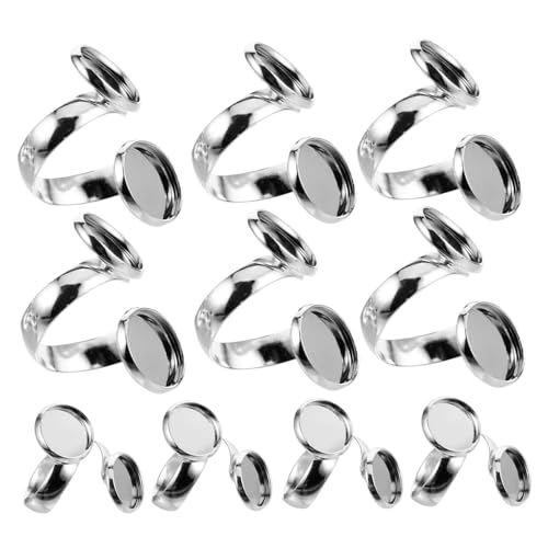 UTHCLO 10 Stück Teiliges Verstellbare Ringrohlinge Kupfer DIY Schmuckherstellung Zubehör Langlebige Ringbasen für Ringe Geeignet für Kreative Bastelprojekte und Geschenkideen von UTHCLO
