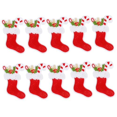 UTHCLO 10 Stück Teiliges Weihnachts Bügelbild mit Gestickten Schneeflocken und Schneemännern DIY Applikationen für Kleidung Vielseitige Reparatur und Dekorpatches für Jacken Jeans von UTHCLO
