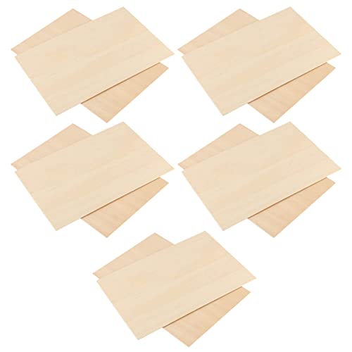 UTHCLO 10 Stück Unbehandelte Rechteckige Holzplatten Dicke DIY Bastelmaterialien für Malerei Gravur und Dekoration von UTHCLO
