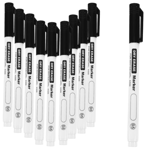 UTHCLO 10 Stück Whiteboard Marker Stifte Feine Spitze Abwischbar für Büro Schule Glatte Oberflächen Langlebig Praktisch für Lehrer Schüler und Bürobedarf von UTHCLO