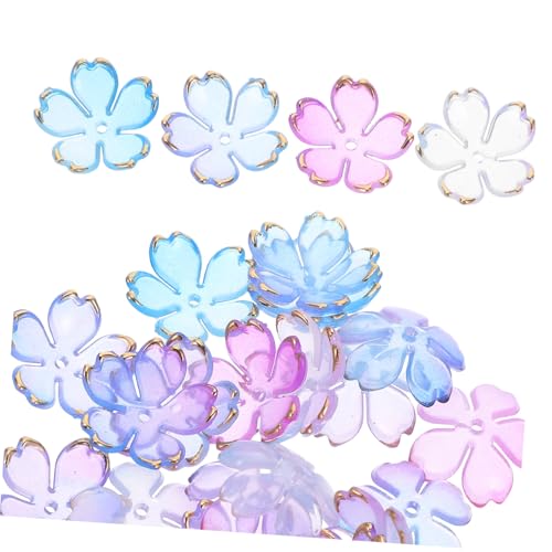 UTHCLO 100 Stück Acryl Perlen Cherry Blossom Petal Blütenförmige Spacer Charms Transparent Mini Blumen Schmuckperlen für DIY Halsketten Ohrringe Armbänder von UTHCLO