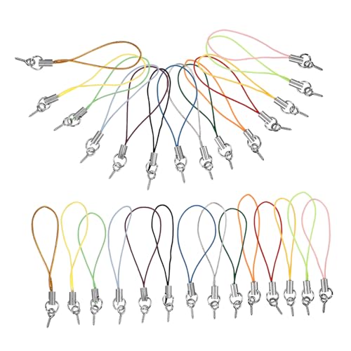 UTHCLO 100 Stück Bunte Schlüsselanhänger Lanyard Hanfseil Verlust Handyhalter DIY Schmuck Zubehör Robust und Angenehm zum Umhängen und Aufhängen Kleiner Gegenstände von UTHCLO