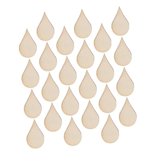 UTHCLO 100 Stück Dekoration aus Holzspänen natürliche Kernholzscheiben Weihnachtsdekoration, Wassertropfen-Anhänger rote Herzscheiben aus Holz Hochzeit Holzschmuck Holzherz hölzern Beige von UTHCLO